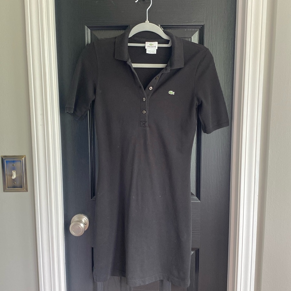 Lacoste Black Polo Dress - Classic Short Sleeve